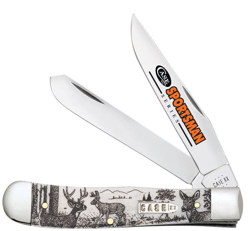 Case Sportsman Series Deer Embellished Smooth Natural Bone Trapper